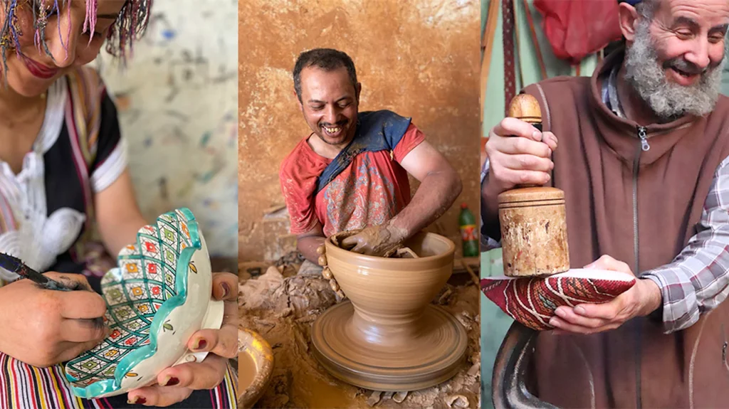 Artesanos en su entorno, trabajando con técnicas tradicionales. Artesanos en su entorno, trabajando con técnicas tradicionales.